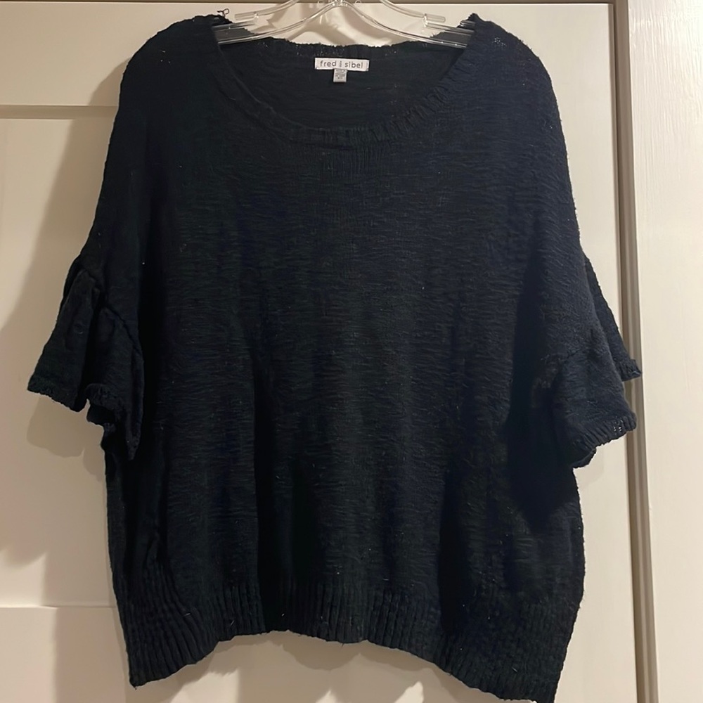 Anthropologie Fred And Sibel Tania Ruffled Sweater Tee, Pullover